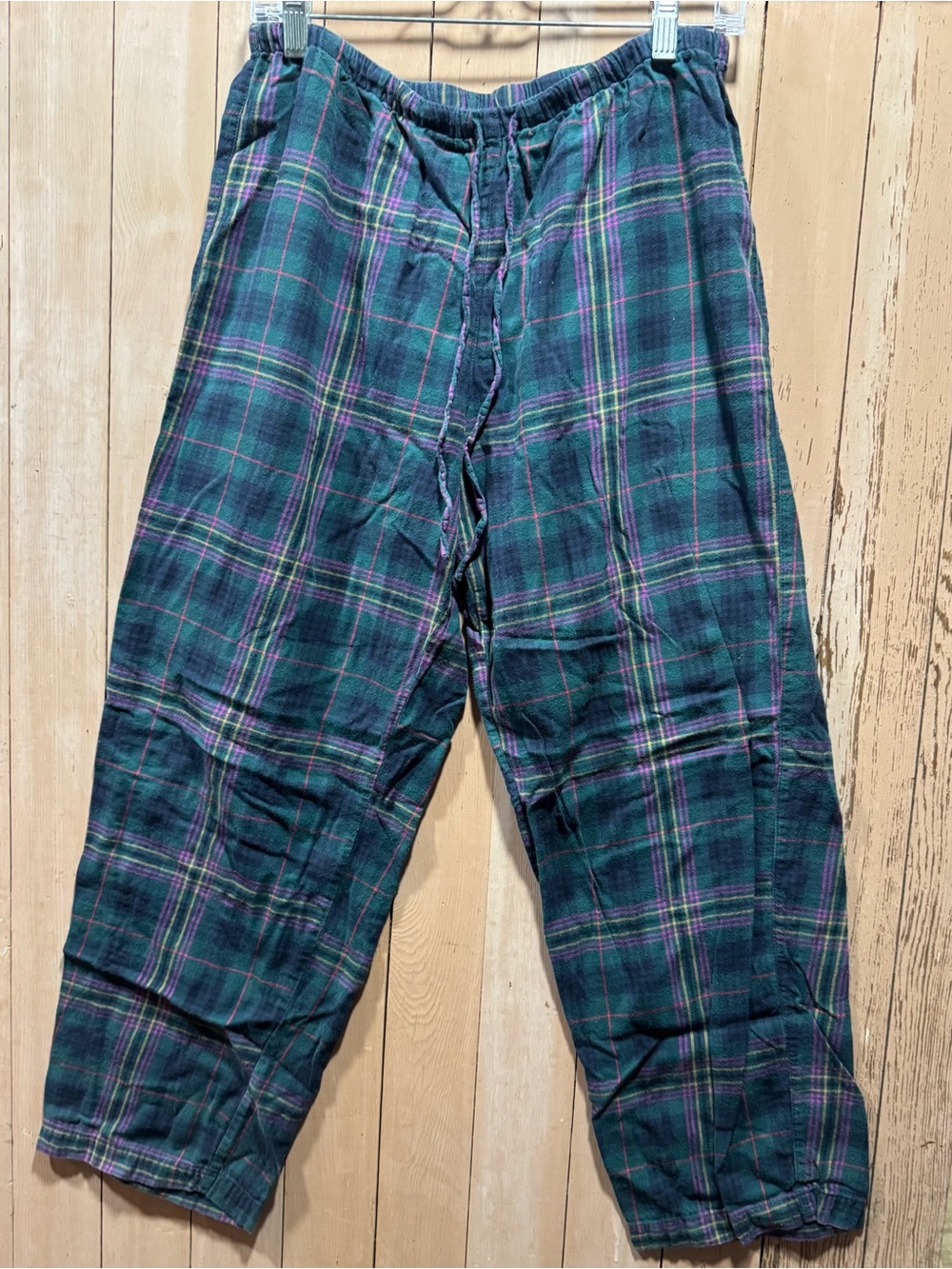 Lauren Ralph Lauren Green and Purple Plaid Cotton Pajama Set - Picture 2 of 4